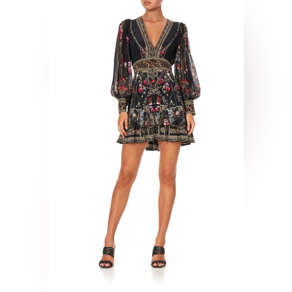Camilla Black and Gold Button Front Frill
Dress
Gothic Goddess